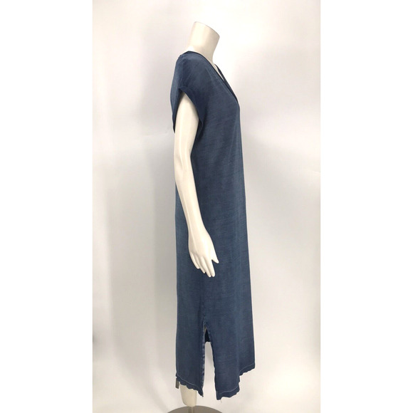 Cloth & Stone Blue Short Sleeve Maxi T-Shirt Dress Size PM - Picture 4 of 12